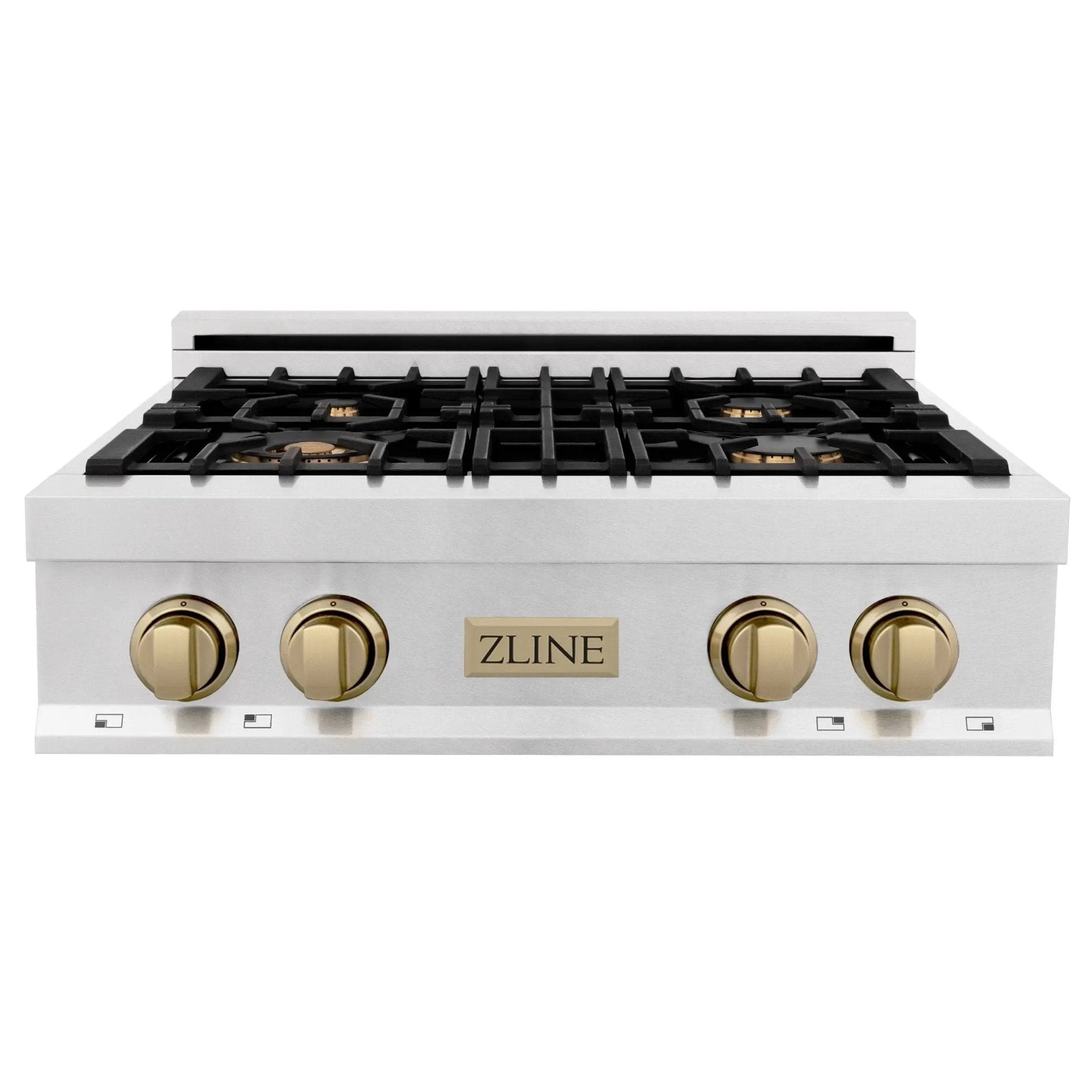 ZLINE 30" Autograph Rangetop, DuraSnow, Bronze Accents, RTSZ-30-CB by Farmhouse Kitchen and Bath