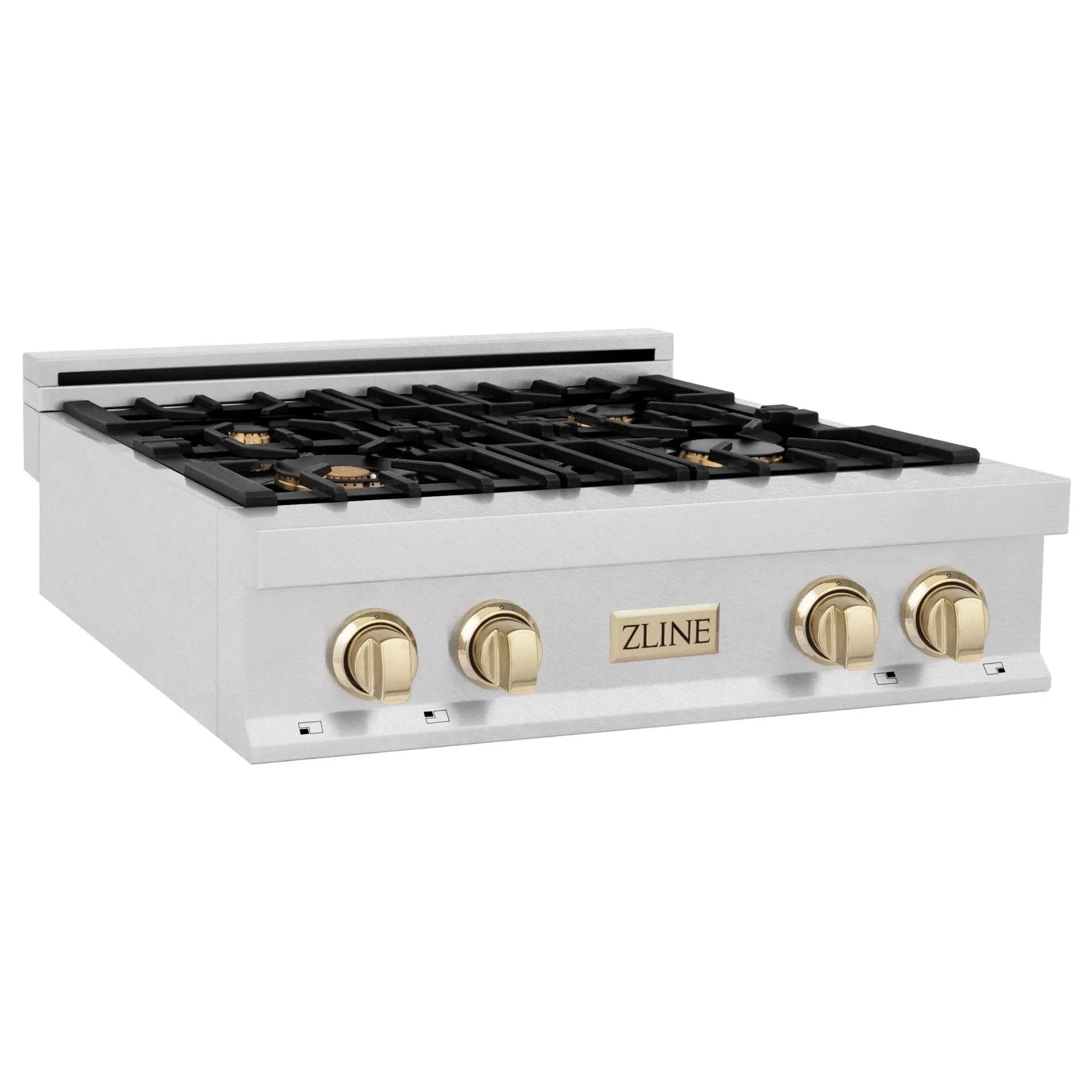 ZLINE 30" Autograph Rangetop, DuraSnow, Gold Accent, RTZ-30-G by Farmhouse Kitchen and Bath