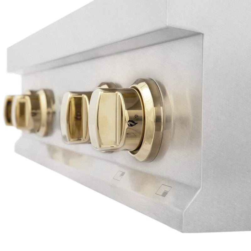 ZLINE 30" Autograph Rangetop, DuraSnow, Gold Accent, RTZ-30-G by Farmhouse Kitchen and Bath