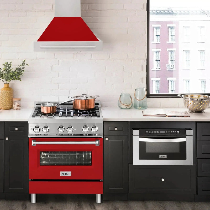 ZLINE 30" Autograph Stainless Wall Range Hood, 8654STX-RM-30 by Farmhouse Kitchen and Bath
