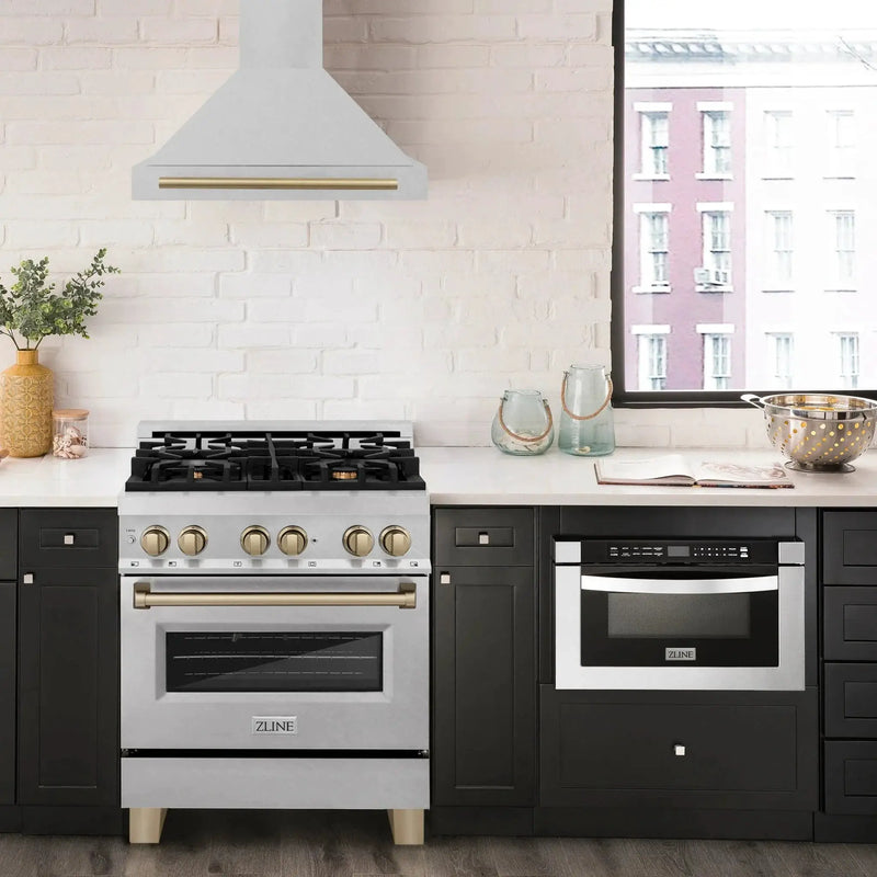 ZLINE 30" Autograph Stainless Wall Range Hood KB4SNZ-30-CB by Farmhouse Kitchen and Bath