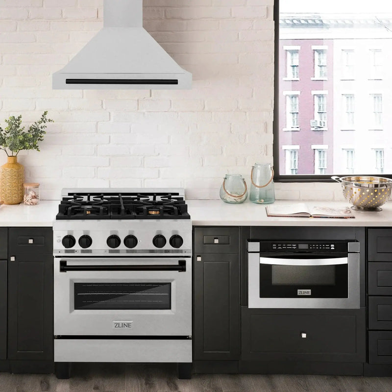 ZLINE 30" Autograph Stainless Wall Range Hood KB4SNZ-30-MB by Farmhouse Kitchen and Bath