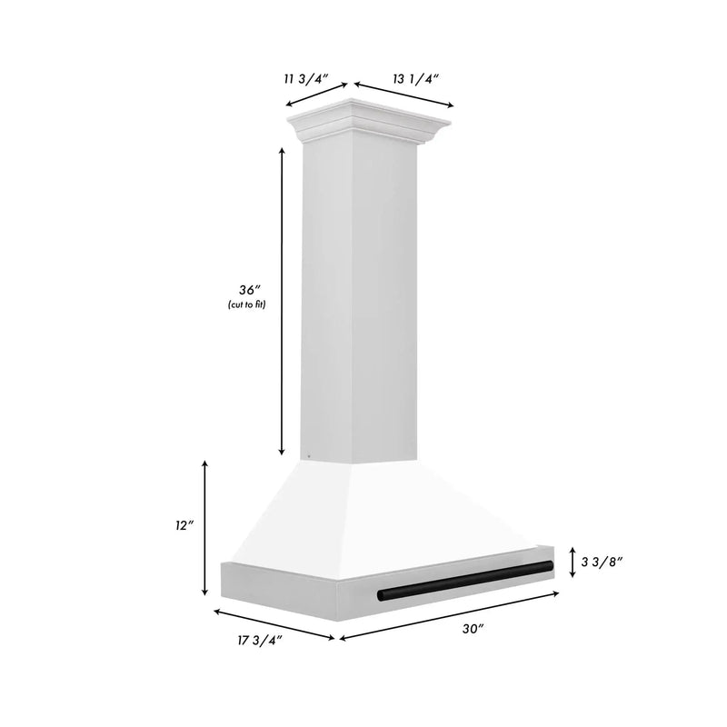 ZLINE 30" Autograph Stainless Wall Range Hood KB4STZ-WM30-MB by Farmhouse Kitchen and Bath