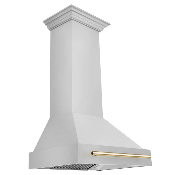 ZLINE 30" Autograph Stainless Wall Range Hood, White, 8654STZ-30-G, photo 2 of 3