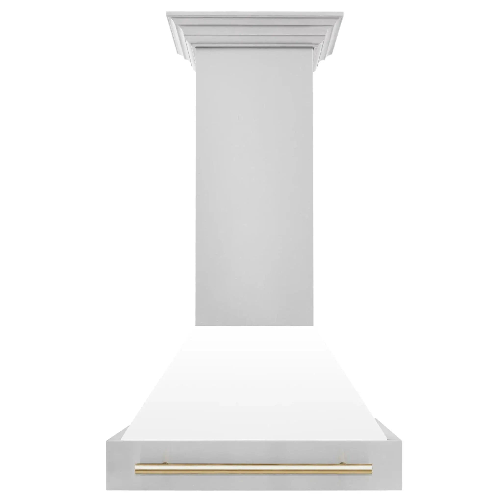 ZLINE 30" Autograph Stainless Wall Range Hood, White, 8654STZ-WM30-G by Farmhouse Kitchen and Bath