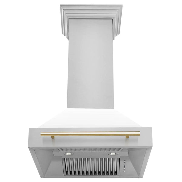 ZLINE 30" Autograph Stainless Wall Range Hood, White, 8654STZ-WM30-G, photo 2 of 9