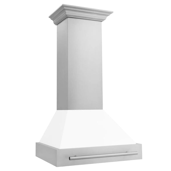 ZLINE 30" Autograph Stainless White Wall Range Hood, 8654STX-WM-30, photo 2 of 3