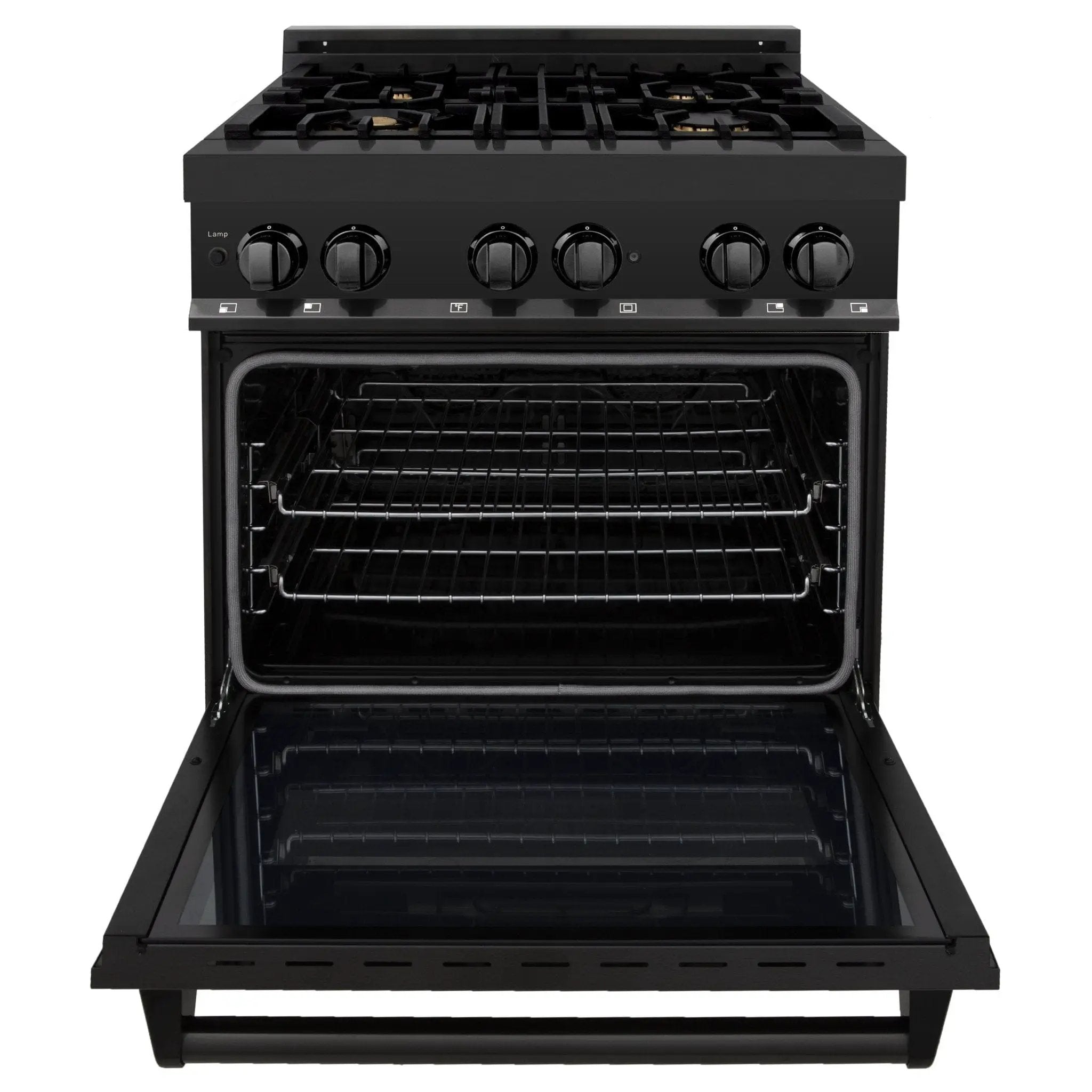 ZLINE 30" Black Stainless, Gas/Electric Oven, Brass Burners, RAB-BR-30 by Farmhouse Kitchen and Bath