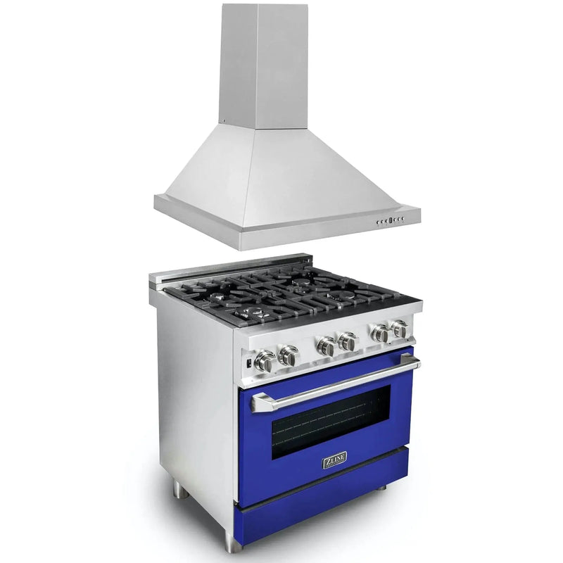 ZLINE 30" Bundle Range RA-BG-30 & Range Hood KB-30, 2KP-RABGRH30 by Farmhouse Kitchen and Bath