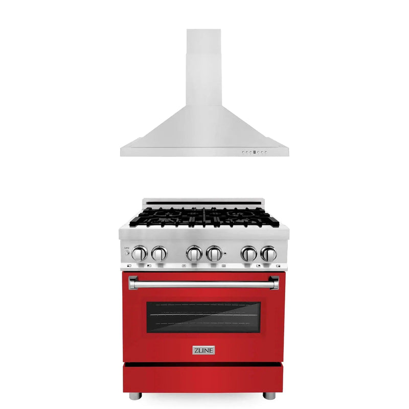 ZLINE 30" Bundle Range RA-RM-30 & Wall Range Hood KB-30, 2KP-RARMRH30 by Farmhouse Kitchen and Bath