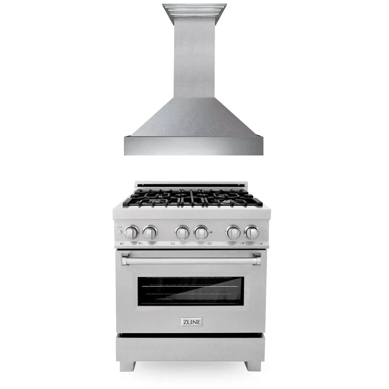 ZLINE 30" Bundle Range RAS-SN-30 & Range Hood 8654SN-30, 2KP-RASSNRH30 by Farmhouse Kitchen and Bath