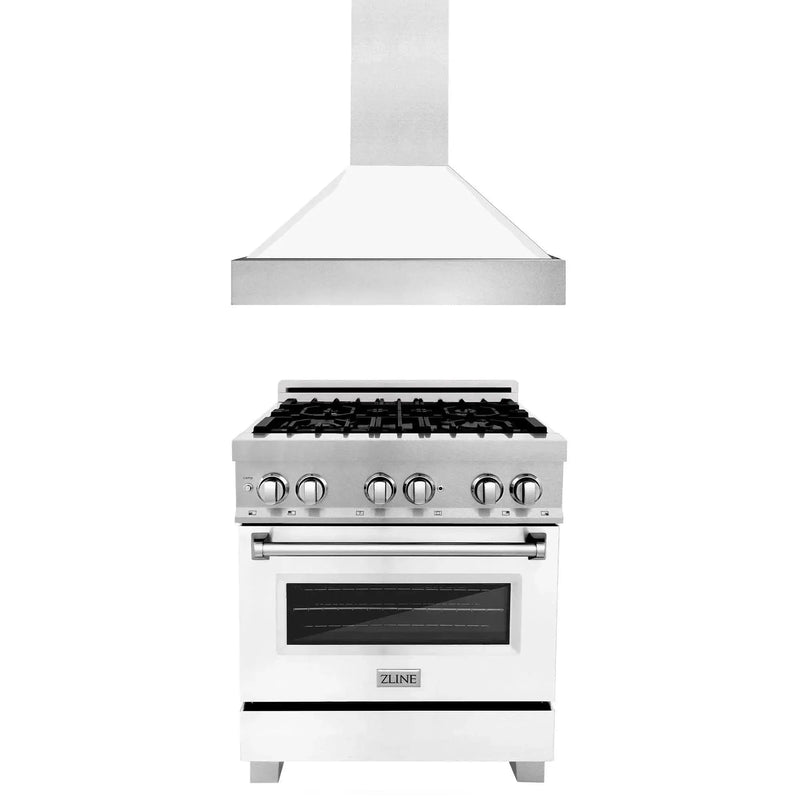 ZLINE 30" Bundle Range RAS-WM-30 & Range Hood 8654WM-30, 2KP-RASWMRH30 by Farmhouse Kitchen and Bath