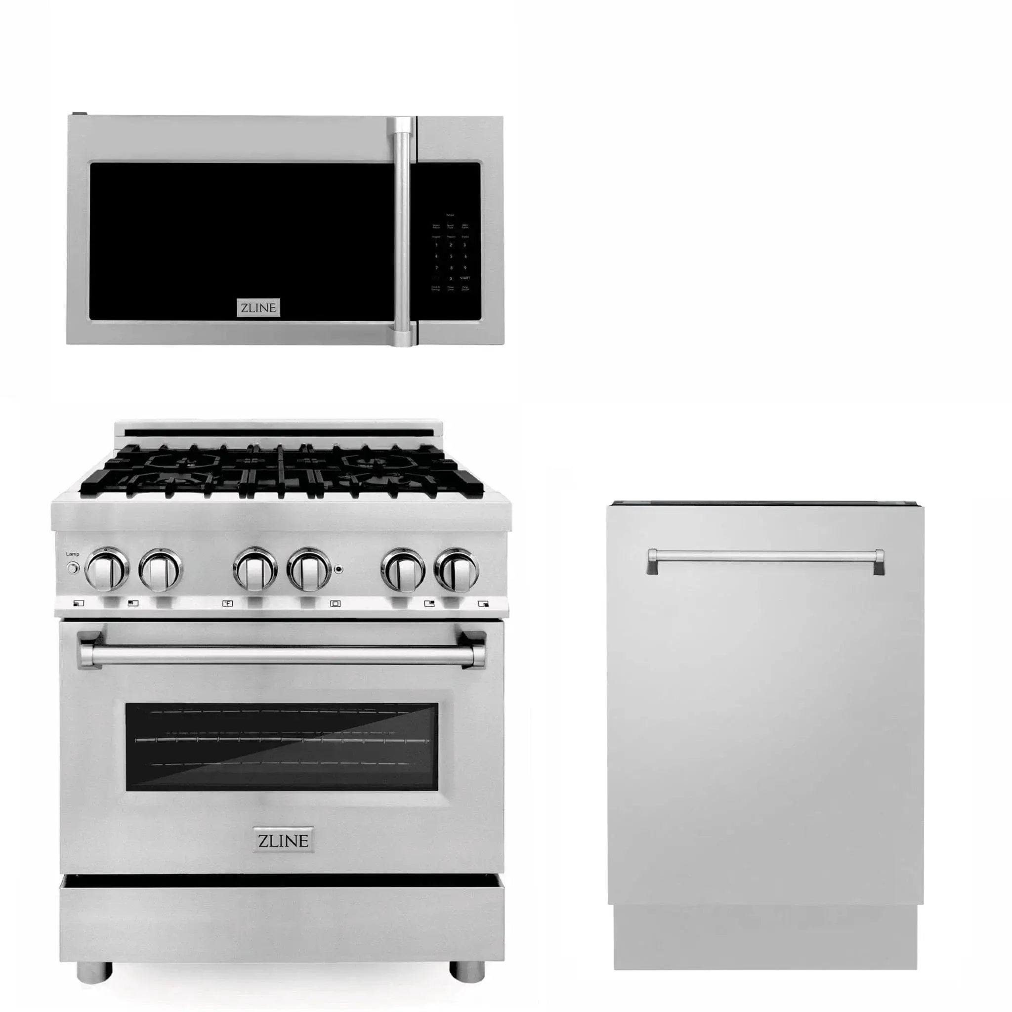 ZLINE 30" Bundled Stainless DualRange RangeHood Dishwasher 3KP-RAOTR30-DWV by Farmhouse Kitchen and Bath