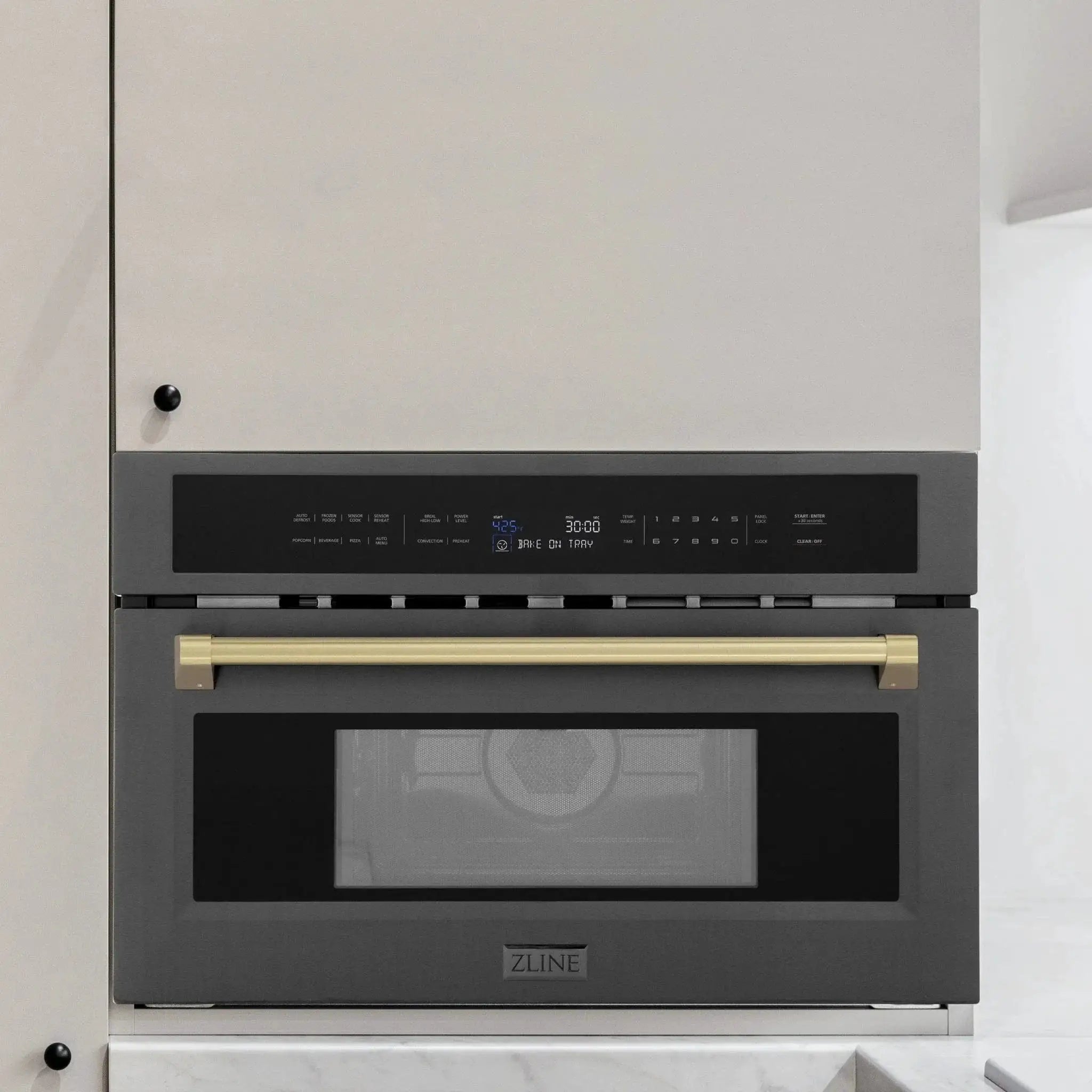 ZLINE 30” Convection Microwave, Black Stainless, Bronze MWOZ-30-BS-CB by Farmhouse Kitchen and Bath