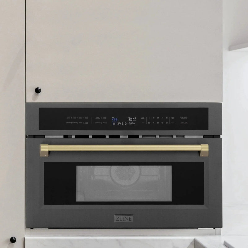 ZLINE 30” Convection Microwave, Black Stainless, Bronze MWOZ-30-BS-CB by Farmhouse Kitchen and Bath