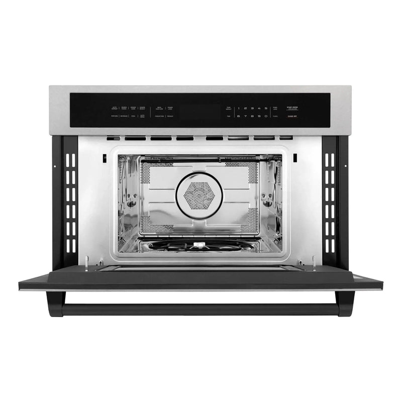 ZLINE 30” Convection Microwave, Stainless Steel, Black MWOZ-30-SS-MB by Farmhouse Kitchen and Bath