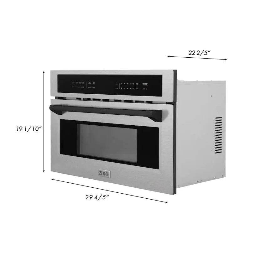 ZLINE 30” Convection Microwave, Stainless Steel, Black MWOZ-30-SS-MB by Farmhouse Kitchen and Bath