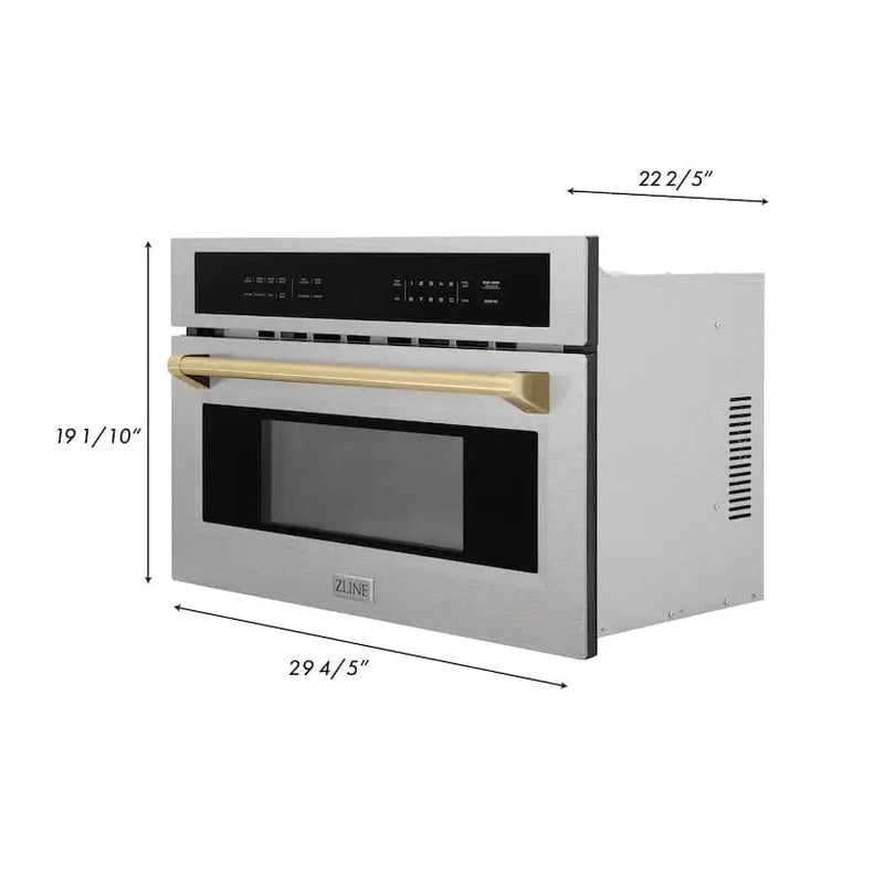 ZLINE 30” Convection Microwave, Stainless Steel, Bronze MWOZ-30-SS-CB by Farmhouse Kitchen and Bath