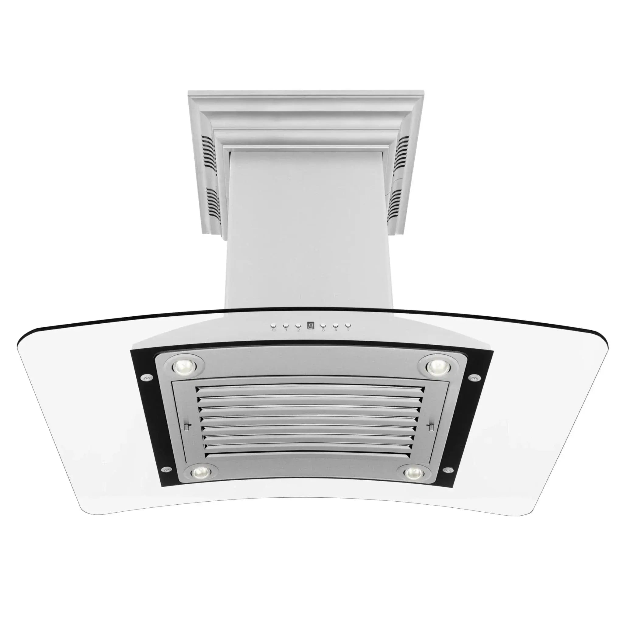 ZLINE 30" CrownSound‚ Ducted Vent Island Mount Range Hood in Stainless Steel with Built-in Bluetooth Speakers, GL9iCRN-BT-30 by Farmhouse Kitchen and Bath