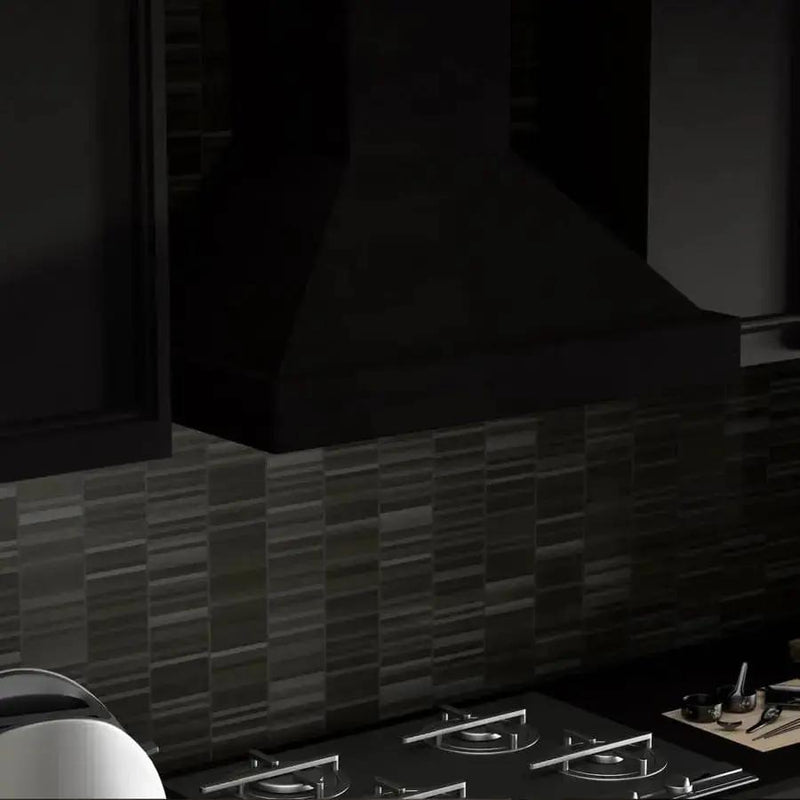 ZLINE 30" Designer Series Wooden Wall Range Hood in Black, KBCC-30 by Farmhouse Kitchen and Bath