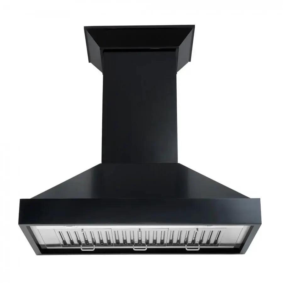 ZLINE 30" Designer Series Wooden Wall Range Hood in Black, KBCC-30 by Farmhouse Kitchen and Bath