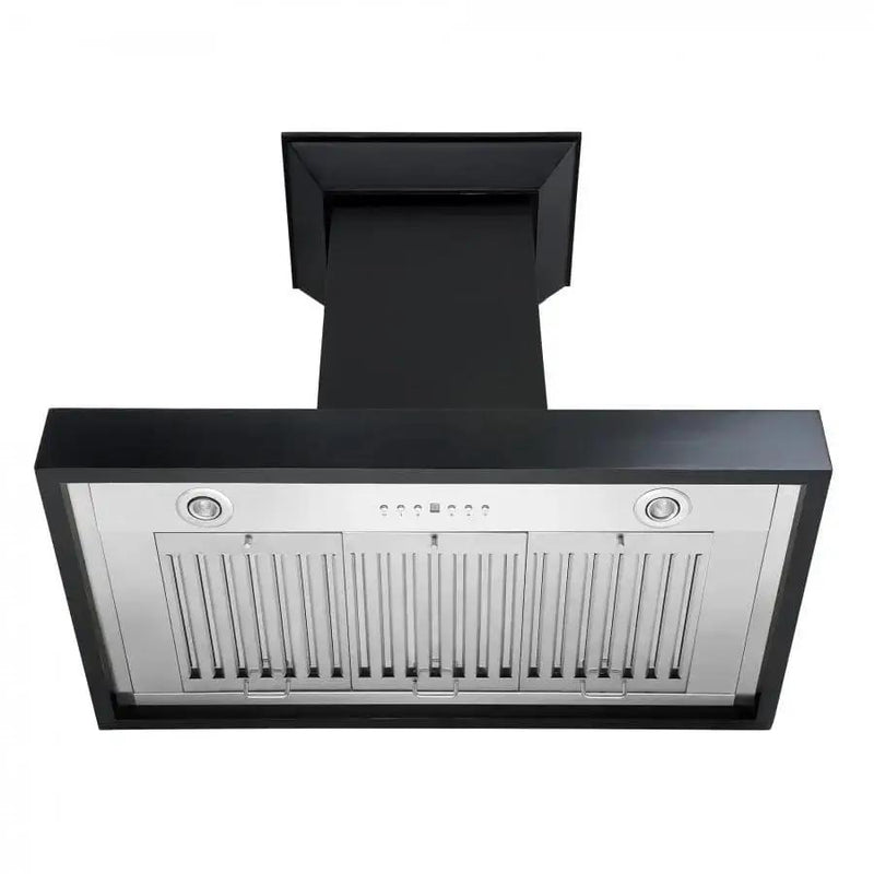 ZLINE 30" Designer Series Wooden Wall Range Hood in Black, KBCC-30 by Farmhouse Kitchen and Bath