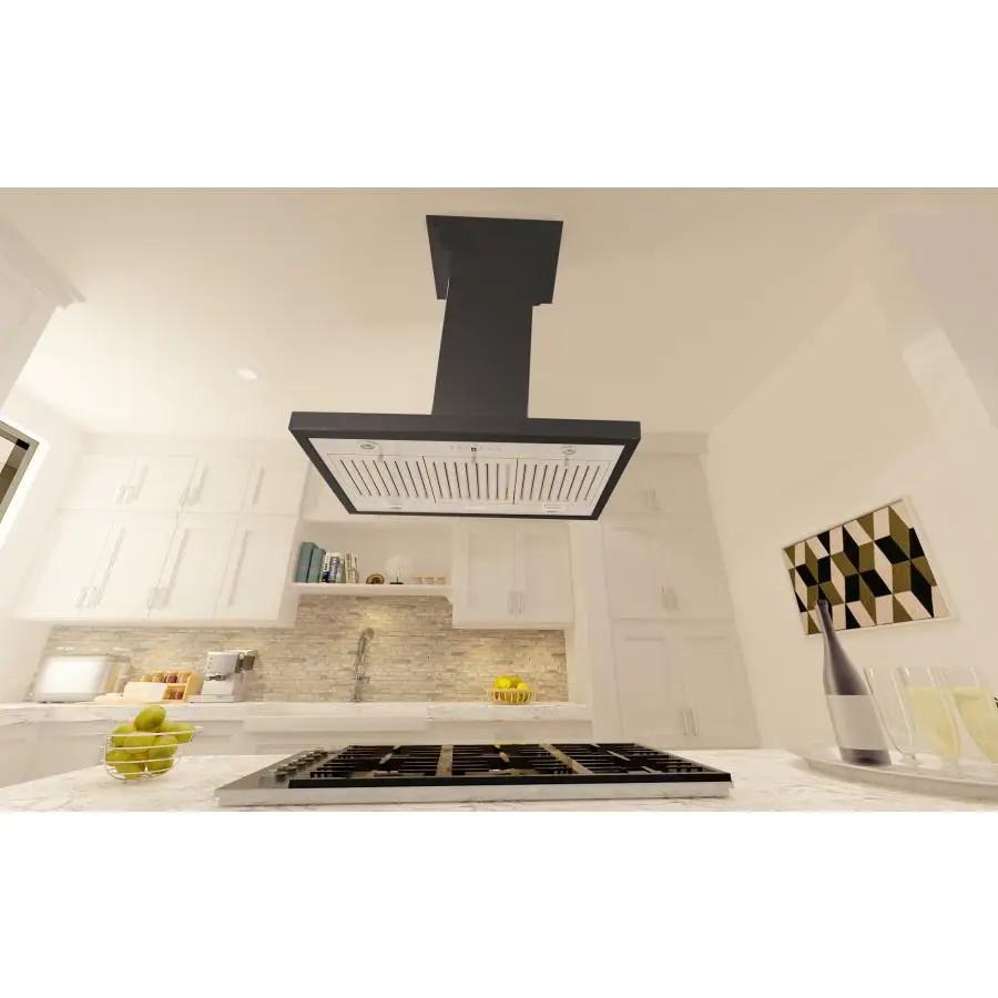ZLINE 30" Designer Wooden Island Range Hood in Black, KBiCC-30 by Farmhouse Kitchen and Bath