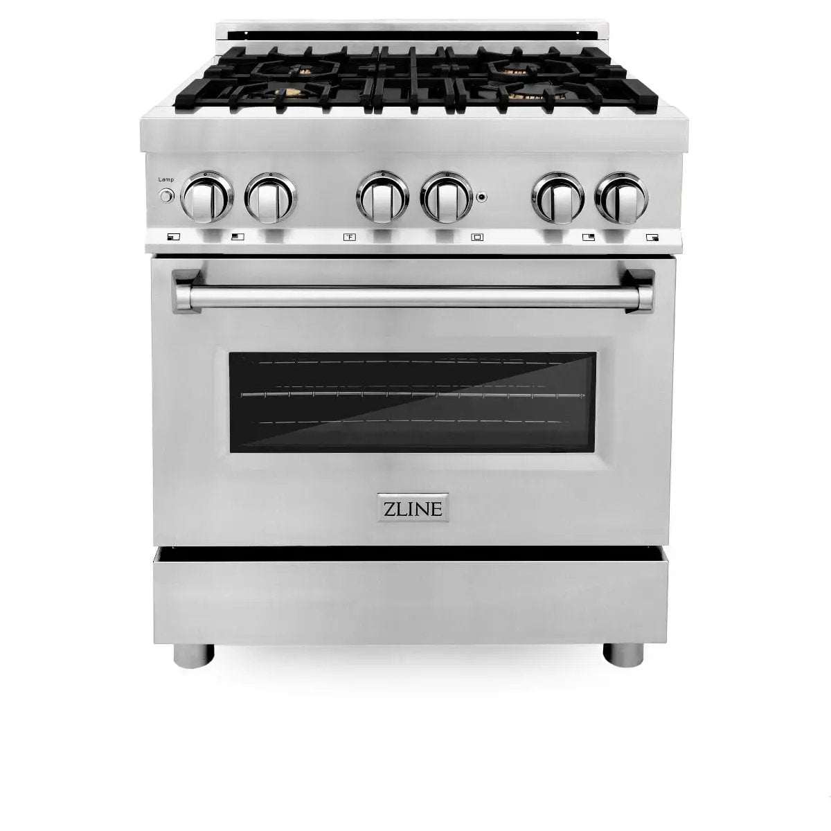 ZLINE 30" Dual Fuel Oven Range, Stainless Steel, Brass Burners, RA-BR-30 by Farmhouse Kitchen and Bath
