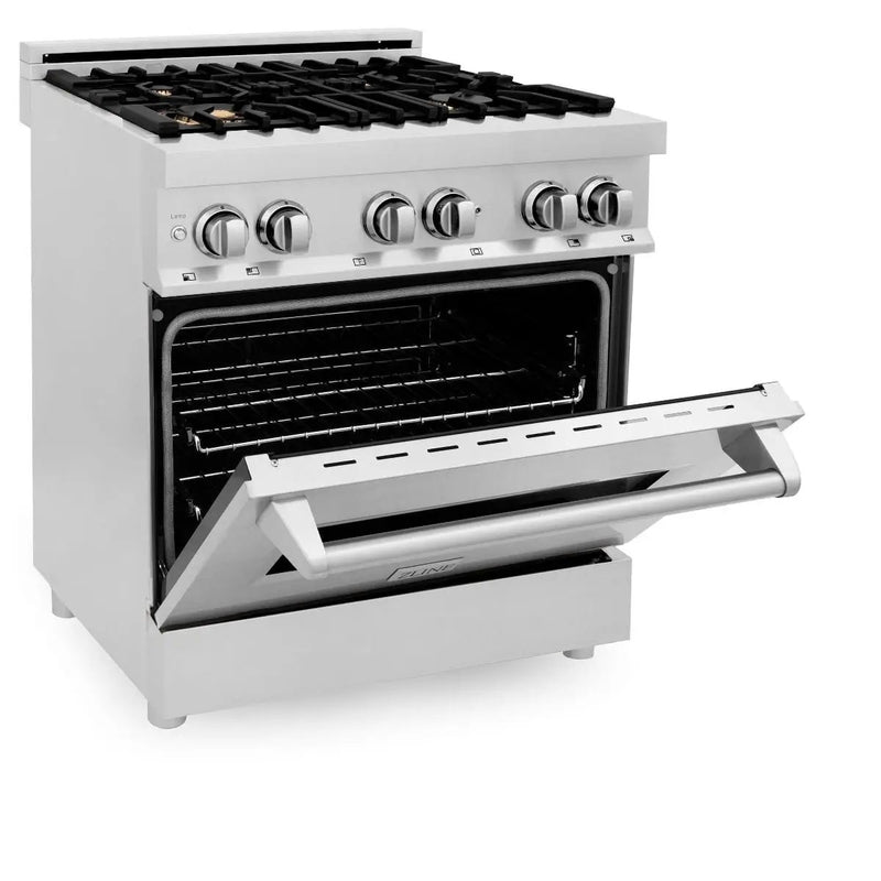 ZLINE 30" Dual Fuel Oven Range, Stainless Steel, Brass Burners, RA-BR-30 by Farmhouse Kitchen and Bath