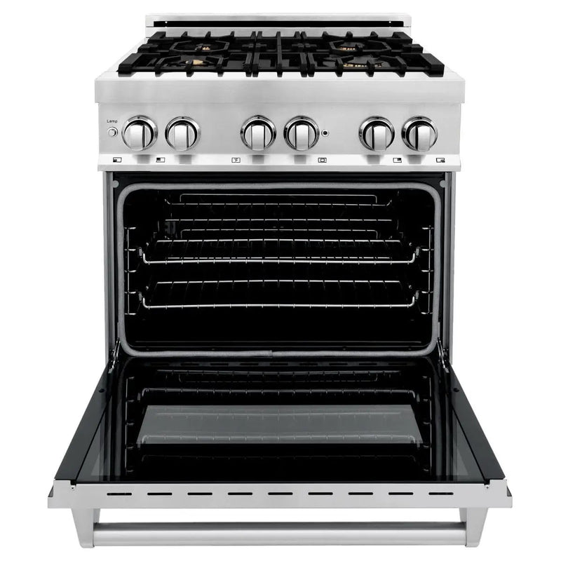 ZLINE 30" Dual Fuel Oven Range, Stainless Steel, Brass Burners, RA-BR-30 by Farmhouse Kitchen and Bath