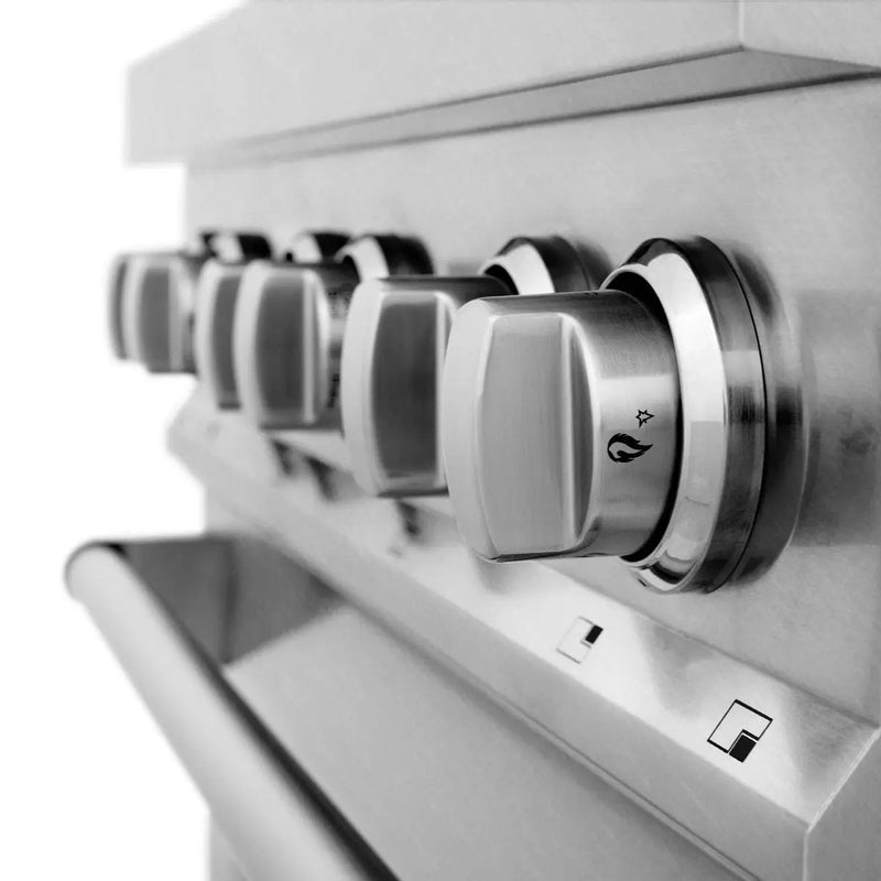 ZLINE 30" Dual Fuel Range, DuraSnow, Stainless, Brass Burners, RAS-SN-BR-30 by Farmhouse Kitchen and Bath