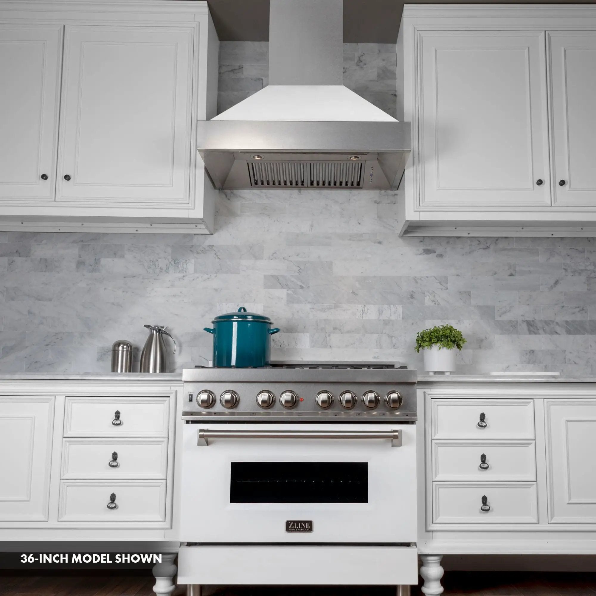 ZLINE 30" Dual Fuel Range, DuraSnow, Stainless, White Matte Door, RAS-WM-30 by Farmhouse Kitchen and Bath
