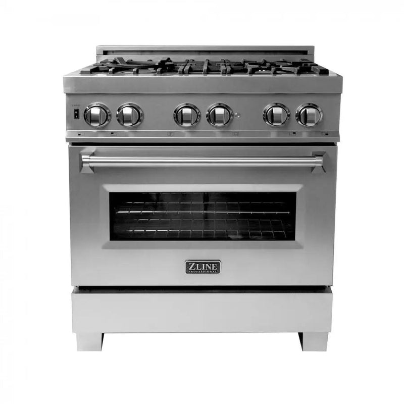 ZLINE 30" Dual Fuel Range, Snow Stainless, Snow Stainless Door, RAS-SN-30 by Farmhouse Kitchen and Bath