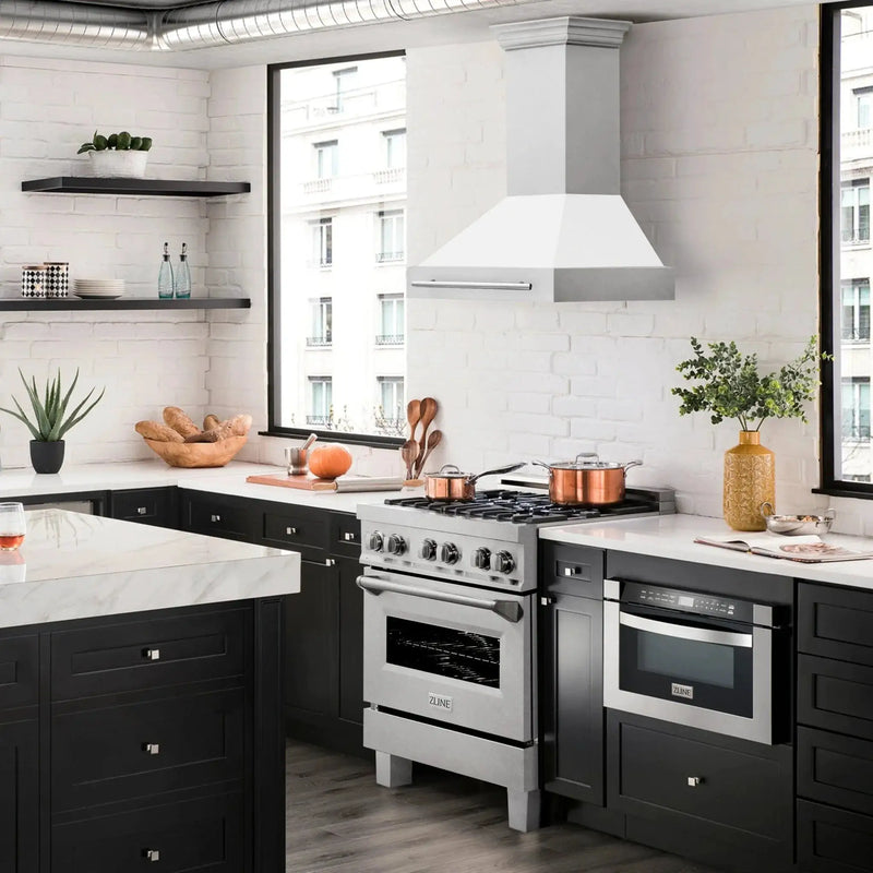 ZLINE 30" DuraSnow® Stainless Steel Range Hood 8654SNX-WM-30 by Farmhouse Kitchen and Bath