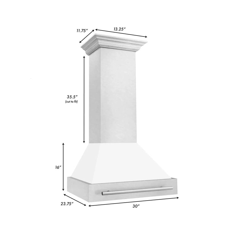ZLINE 30" DuraSnow® Stainless Steel Range Hood 8654SNX-WM-30 by Farmhouse Kitchen and Bath