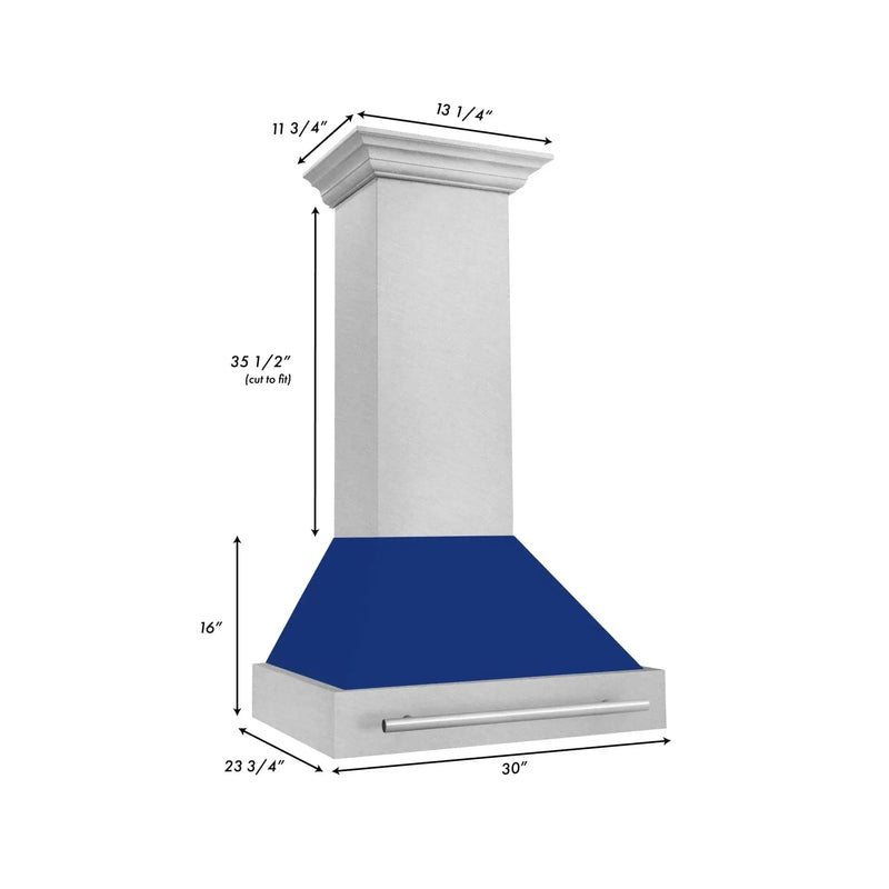 ZLINE 30" DuraSnow® Stainless Steel Range Hood with Color Shell Options 8654SNX-BG-30 by Farmhouse Kitchen and Bath