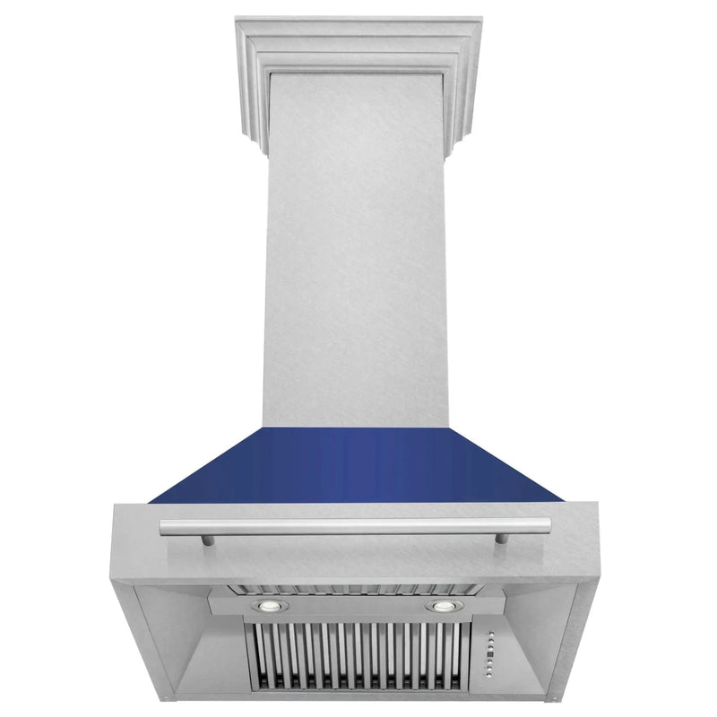ZLINE 30" DuraSnow® Stainless Steel Range Hood with Color Shell Options 8654SNX-BM-30 by Farmhouse Kitchen and Bath