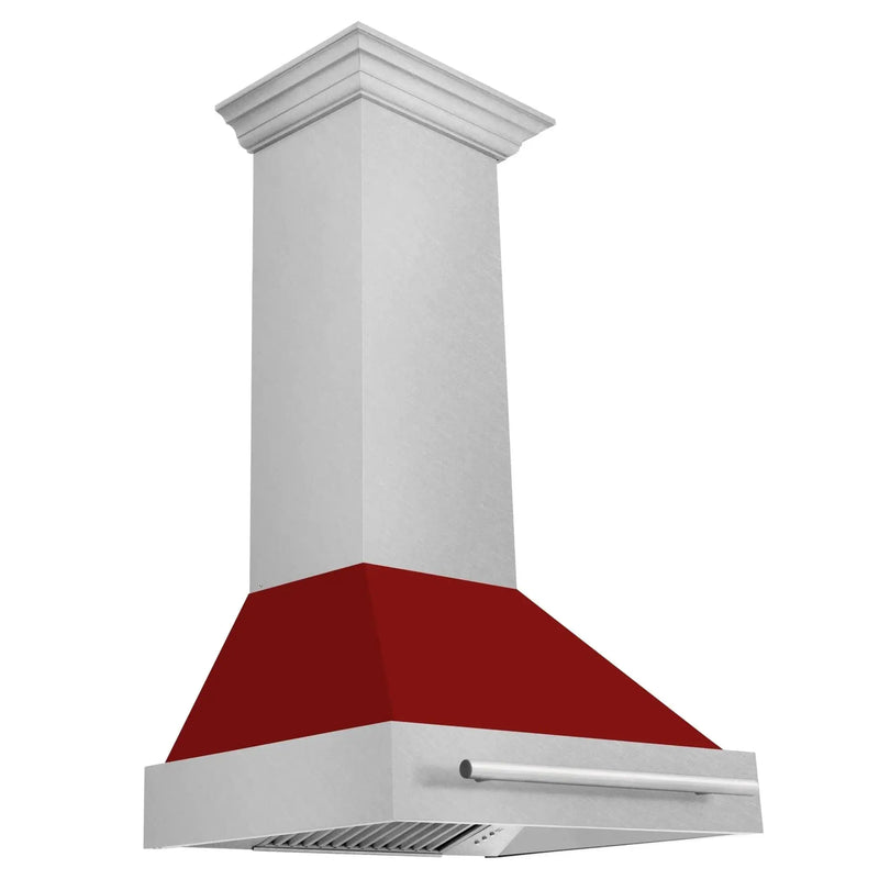 ZLINE 30" DuraSnow® Stainless Steel Range Hood with Color Shell Options 8654SNX-RG-30 by Farmhouse Kitchen and Bath