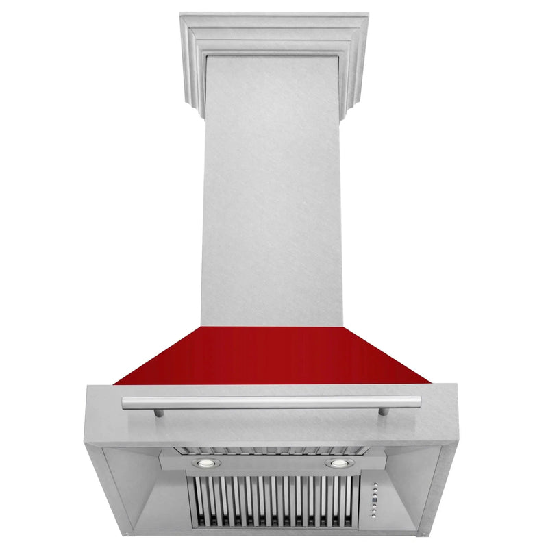 ZLINE 30" DuraSnow® Stainless Steel Range Hood with Color Shell Options 8654SNX-RM-30 by Farmhouse Kitchen and Bath