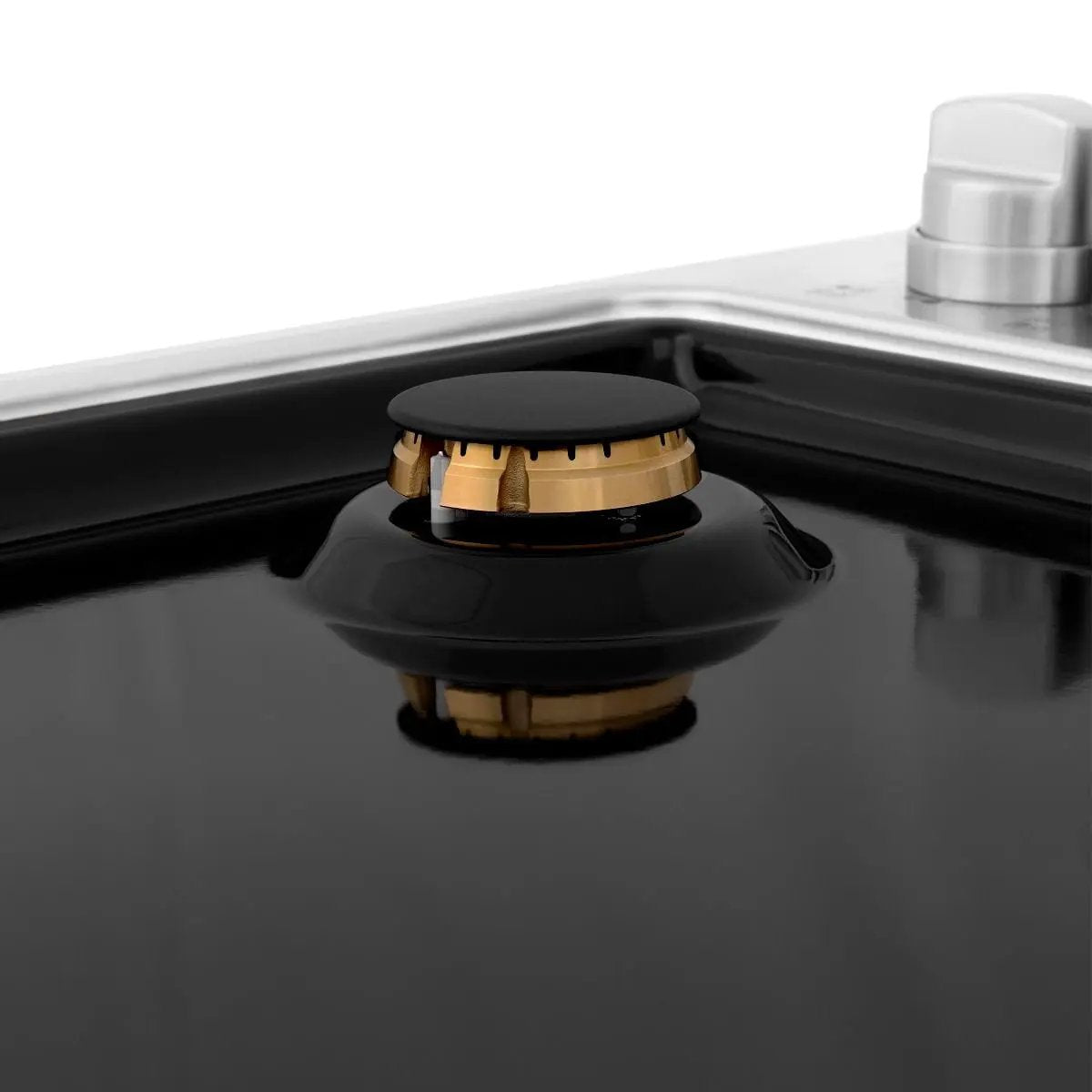 ZLINE 30" Gas Cooktop with 4 Gas Brass Burners and Black Porcelain Top RC-BR-30-PBT by Farmhouse Kitchen and Bath