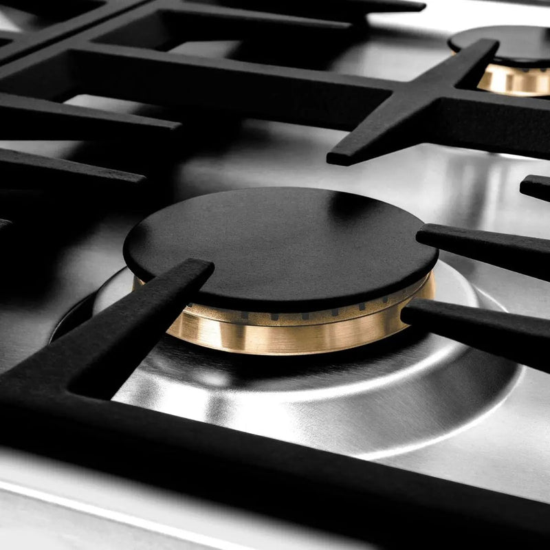 ZLINE 30" Gas Cooktop with 4 Gas Brass Burners RC-BR-30 by Farmhouse Kitchen and Bath