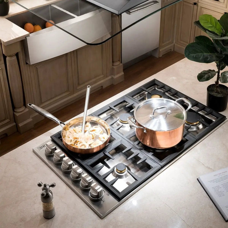 ZLINE 30" Gas Cooktop with 4 Gas Brass Burners RC-BR-30 by Farmhouse Kitchen and Bath