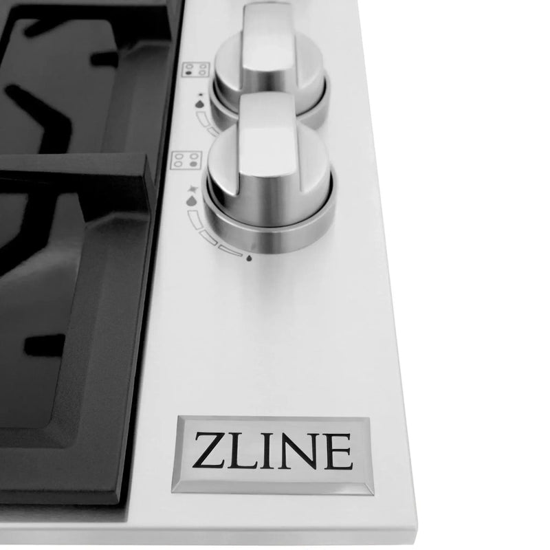 ZLINE 30" Gas Cooktop with 4 Gas Burners and Black Porcelain Top RC30-PBT by Farmhouse Kitchen and Bath