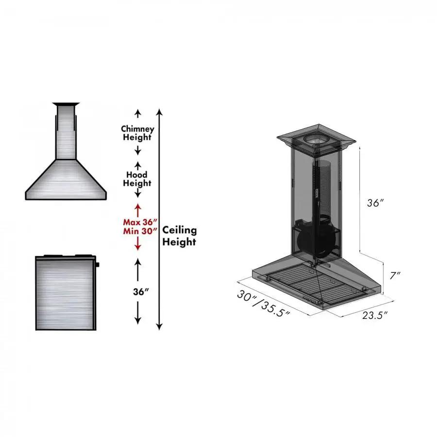 ZLINE 30" Hand Hammered Copper Island Range Hood, 8GL2Hi-30 by Farmhouse Kitchen and Bath