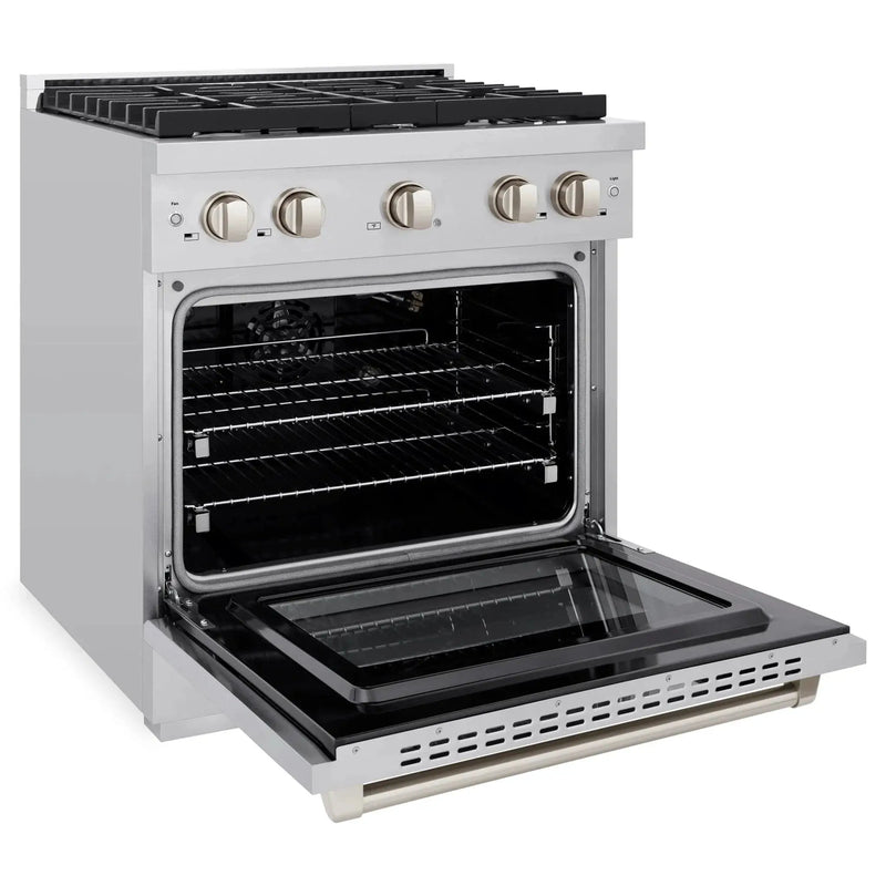 ZLINE 30 in. 4.2 cu. ft. 4 Burner Gas Range with Convection Gas Oven in Stainless Steel, SGR30 by Farmhouse Kitchen and Bath