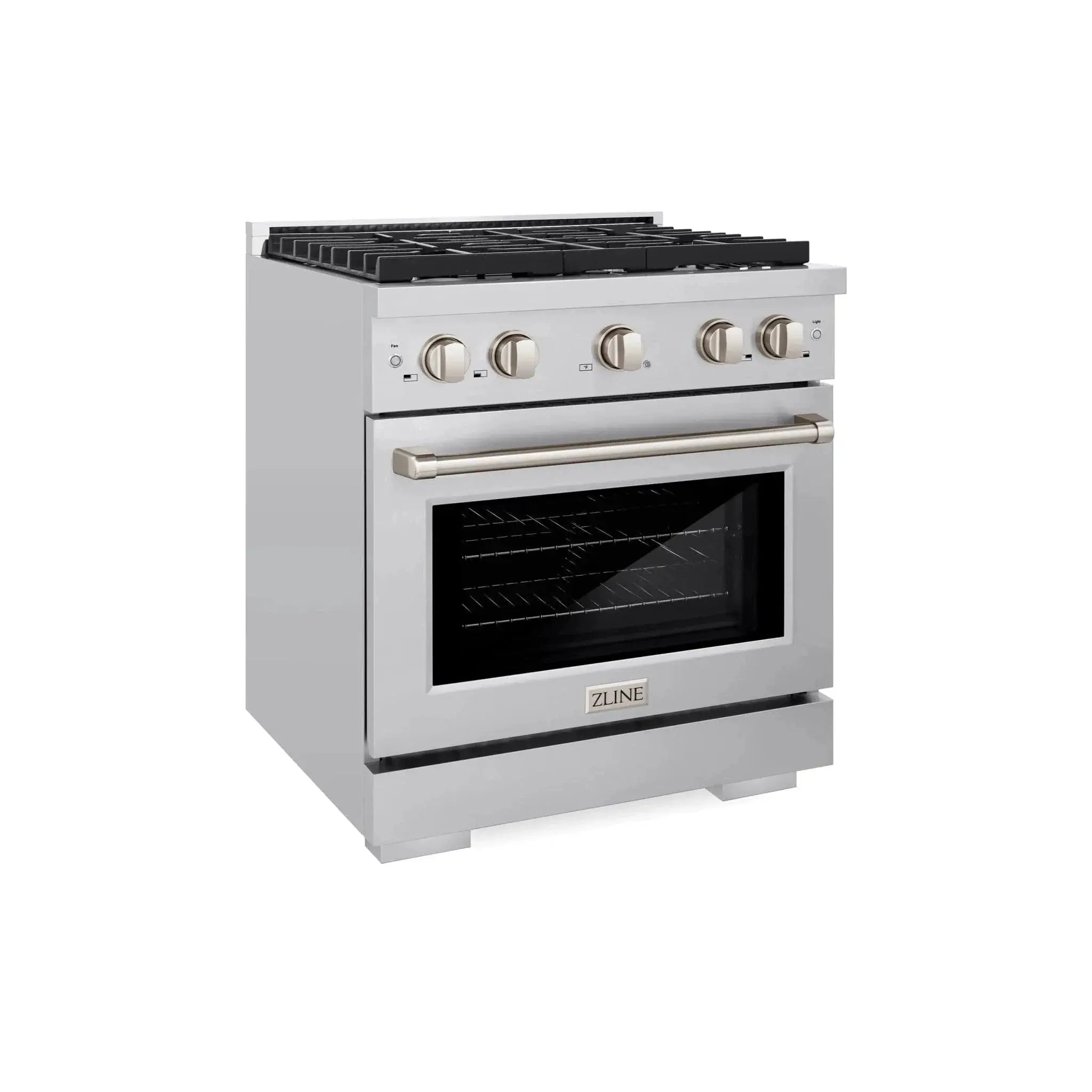 ZLINE 30 in. 4.2 cu. ft. 4 Burner Gas Range with Convection Gas Oven in Stainless Steel, SGR30 by Farmhouse Kitchen and Bath