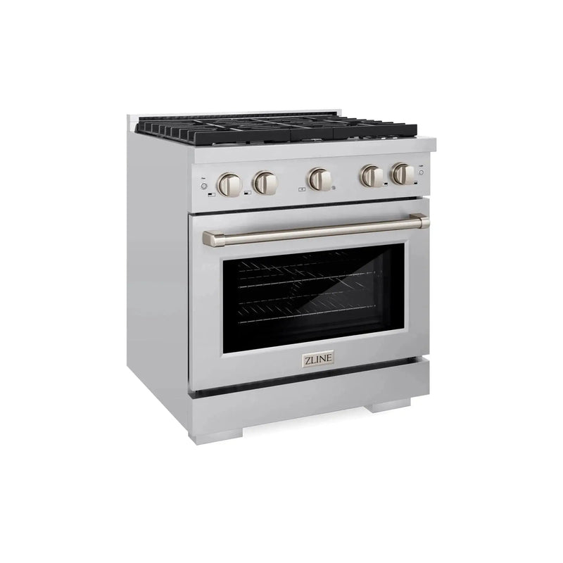 ZLINE 30 in. 4.2 cu. ft. 4 Burner Gas Range with Convection Gas Oven in Stainless Steel, SGR30 by Farmhouse Kitchen and Bath