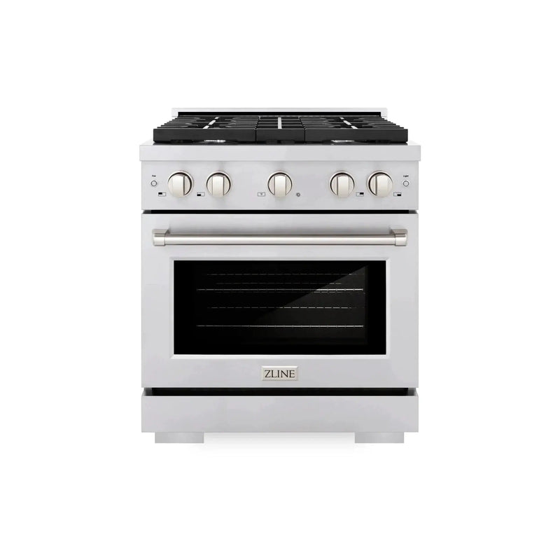 ZLINE 30 in. 4.2 cu. ft. 4 Burner Gas Range with Convection Gas Oven in Stainless Steel, SGR30 by Farmhouse Kitchen and Bath