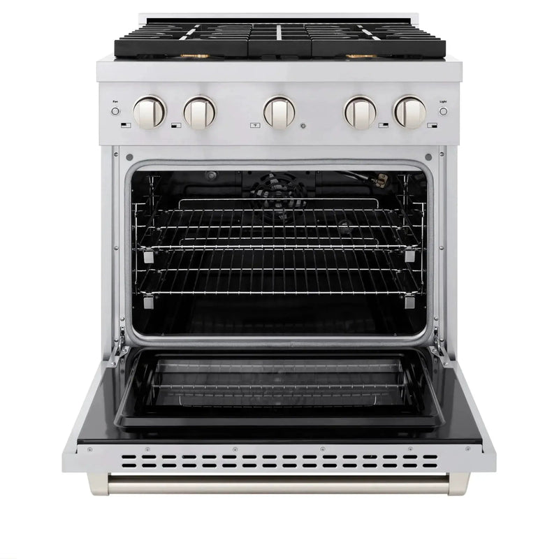 ZLINE 30 In. Gas Range, Stainless Steel w/ Brass Burners, SGR-BR-30 by Farmhouse Kitchen and Bath