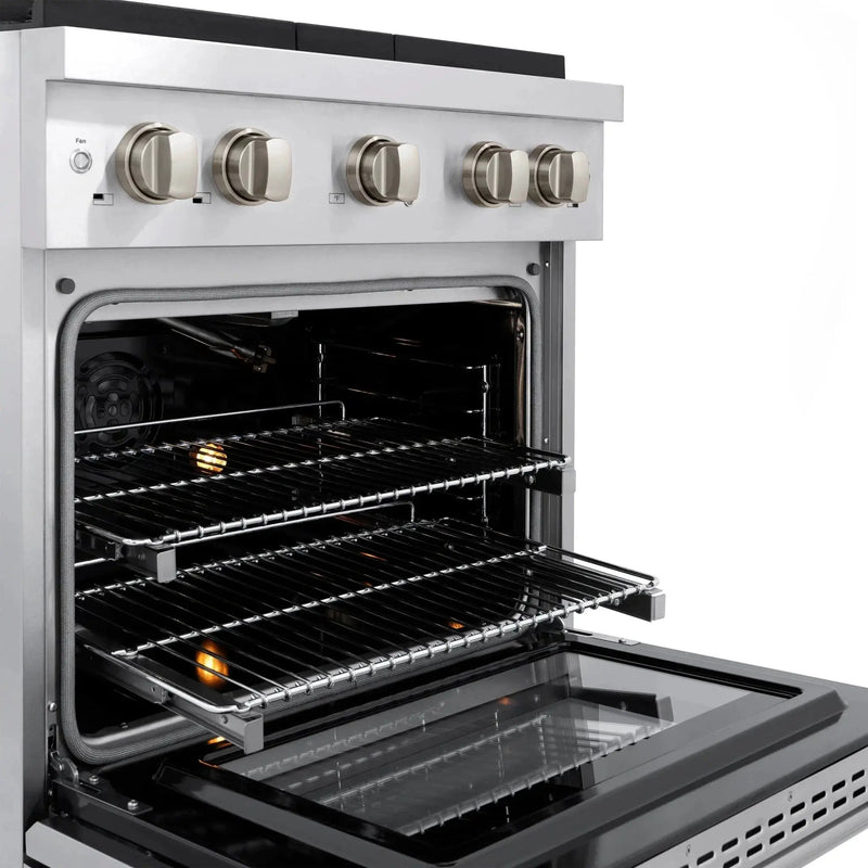 ZLINE 30 In. Gas Range, Stainless Steel w/ Brass Burners, SGR-BR-30 by Farmhouse Kitchen and Bath